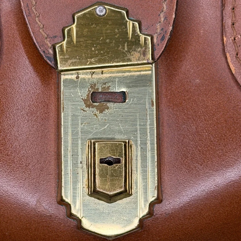 Price Waterhouse & Co Gladstone Bag Mens Large Brown Leather Vintage Doctor Bag
